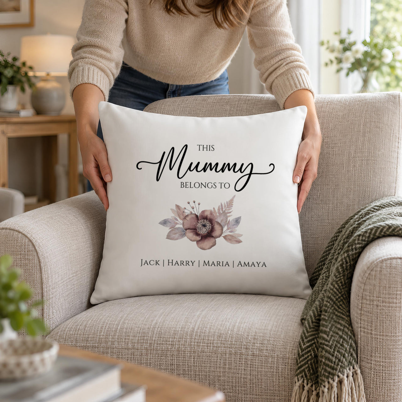 Personalised Mummy Belongs To Cushion