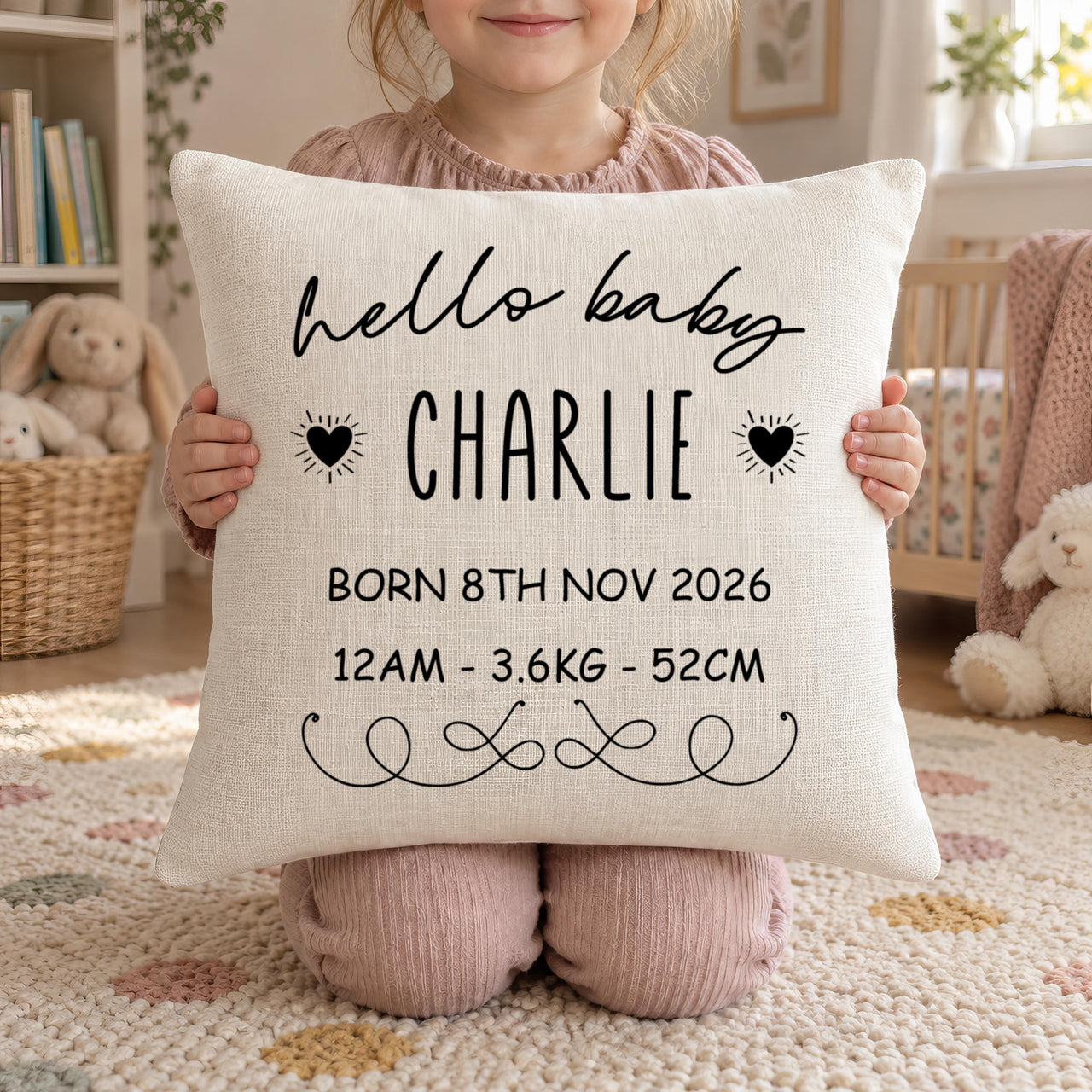 Personalised Hello Baby Cushion