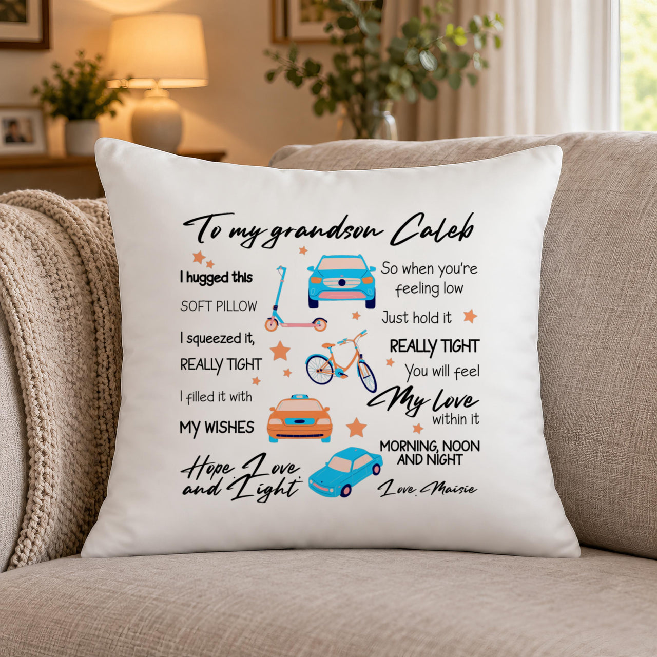 Personalised Grandson Cushion