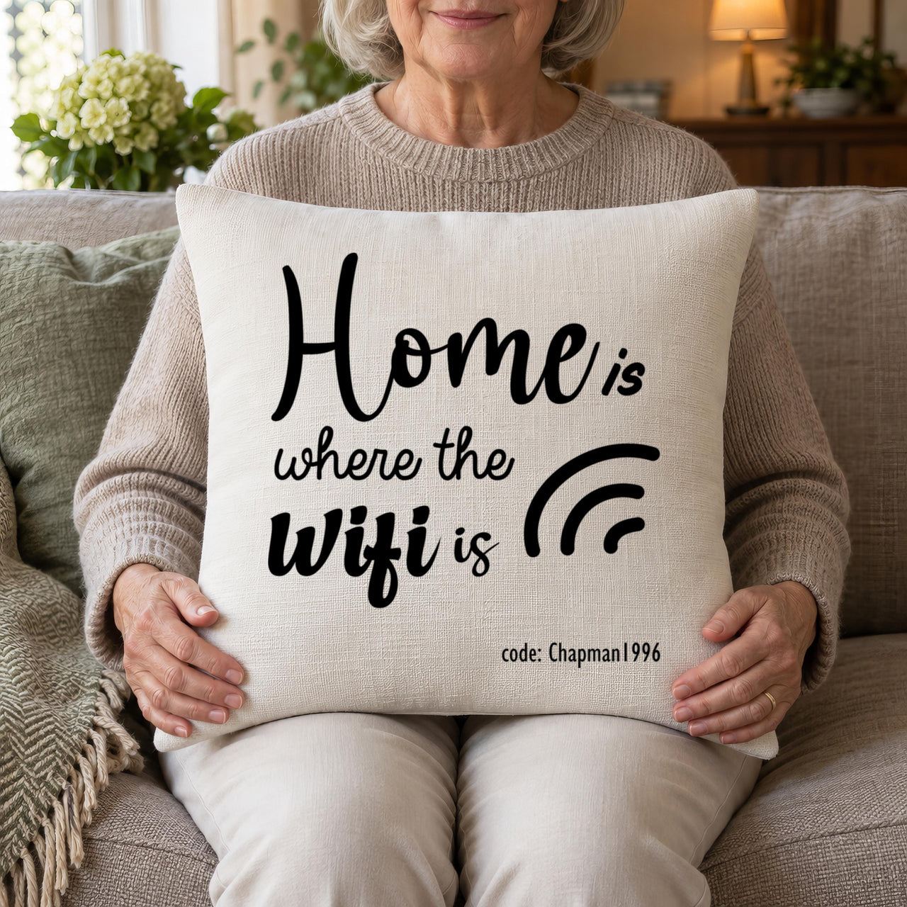 Personalised Home Wifi Cushion