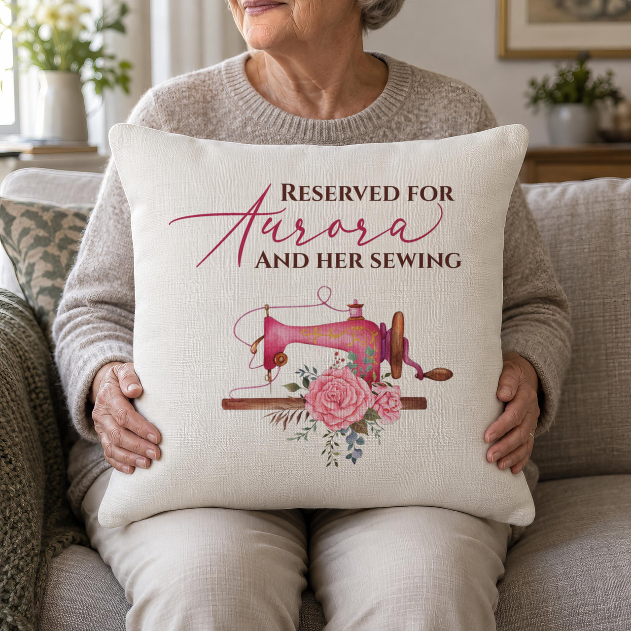 Personalised Vintage Sewing Cushion