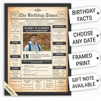 Birthday Newspaper Print: Retro Style Keepsake (Custom Name & Photo)