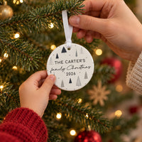 Personalised Family Name Ceramic Bauble, Your Wording Added - lifestyle