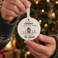 Personalised First Home Ceramic Bauble - lifestyle