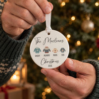 Personalised Christmas Jumper Ceramic Bauble - lifestyle