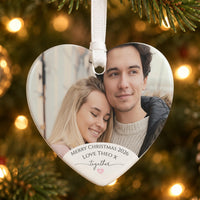 Personalised Couple Photo Ceramic Heart Ornament - detail 1