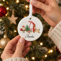 Personalised Red Initial Ceramic Bauble - lifestyle