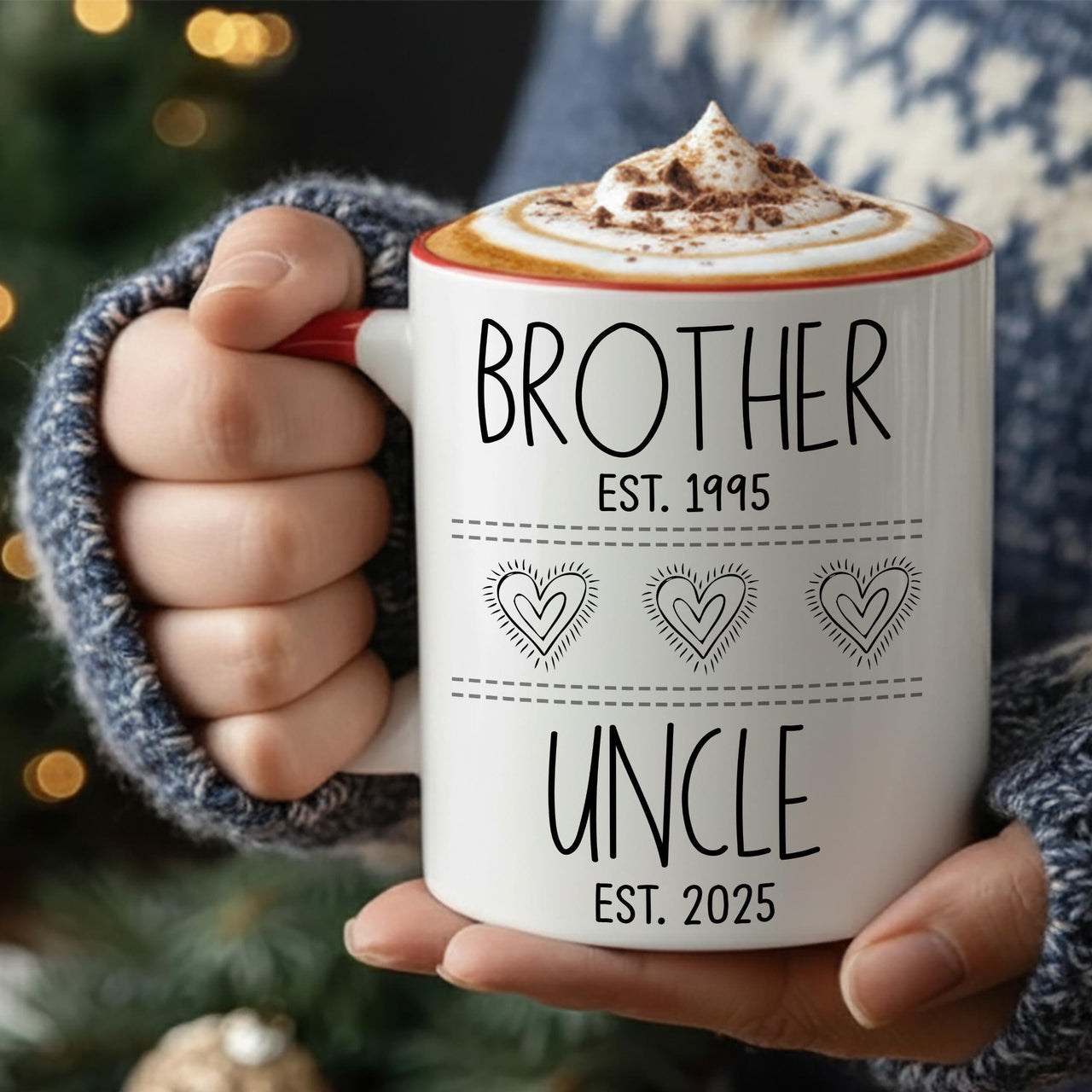 Personalised Brother to Uncle Ceramic Mug, Baby Announcement Design - main photo