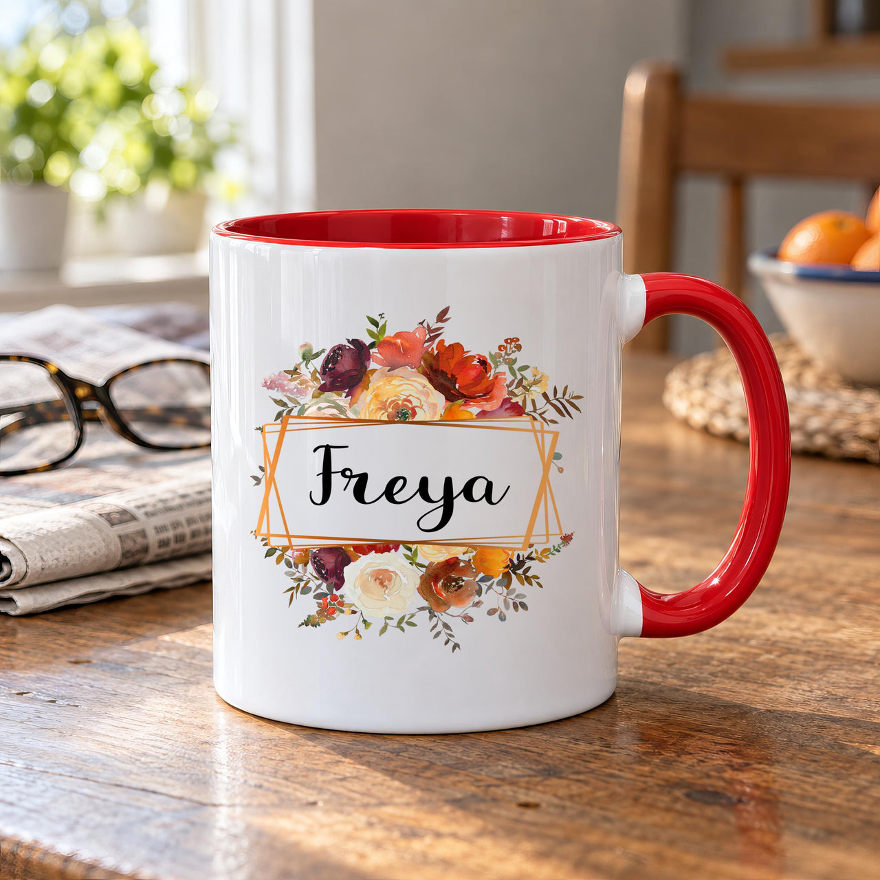 Personalised Autumn Floral Ceramic Mug - detail 8