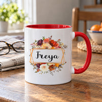 Personalised Autumn Floral Ceramic Mug - detail 8