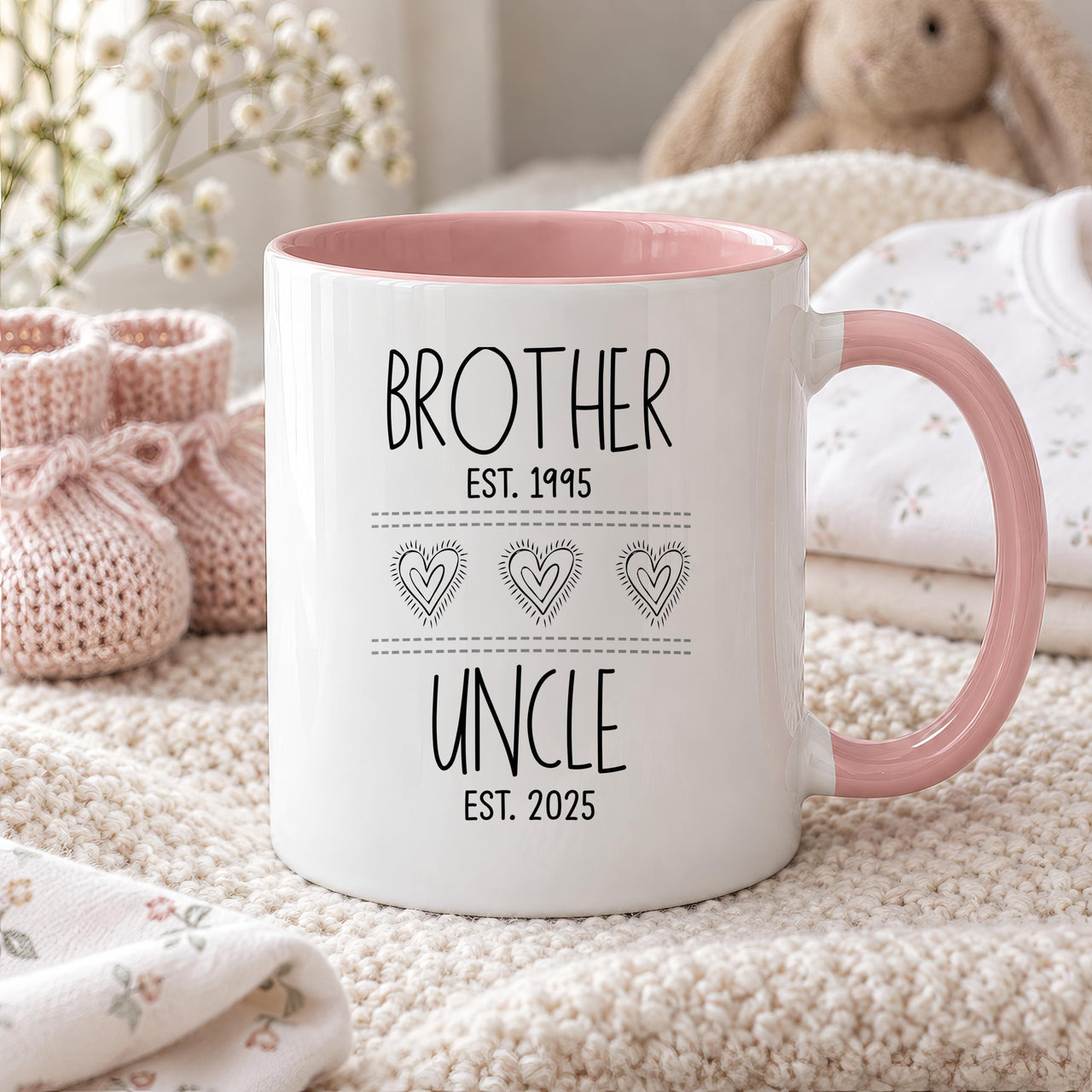 Personalised Brother to Uncle Ceramic Mug, Baby Announcement Design - detail 9