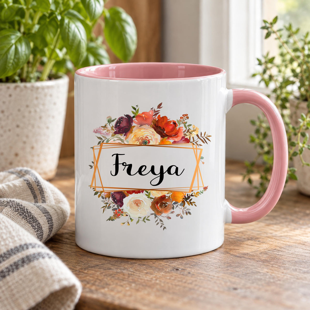 Personalised Autumn Floral Ceramic Mug - detail 9