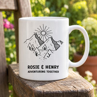 Personalised Mountain Range Ceramic Mug - lifestyle