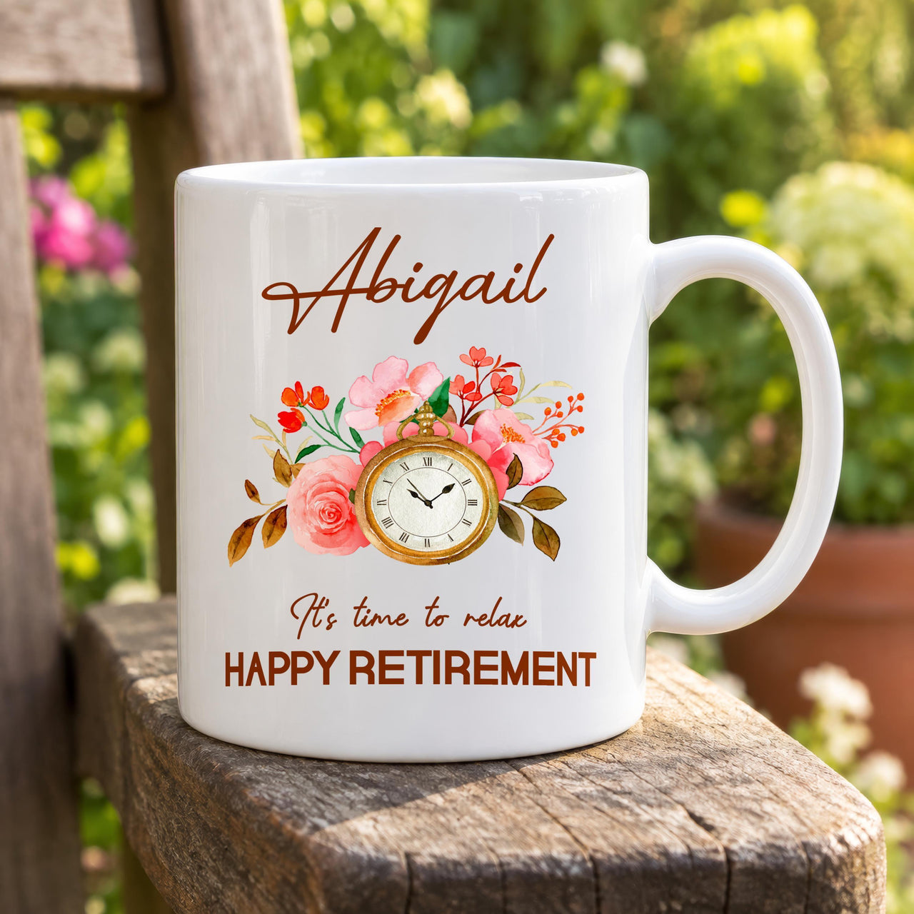 Personalised Retirement Pocket Watch Ceramic Mug - detail 6