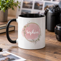 Personalised Blush Wreath Ceramic Mug - detail 7