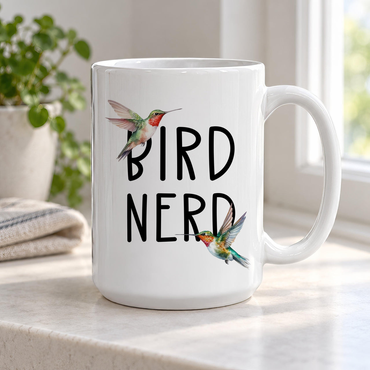 Personalised Hummingbird Bird Nerd Ceramic Mug - detail 13