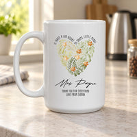 Personalised Leaf Heart Teacher Ceramic Mug - detail 13