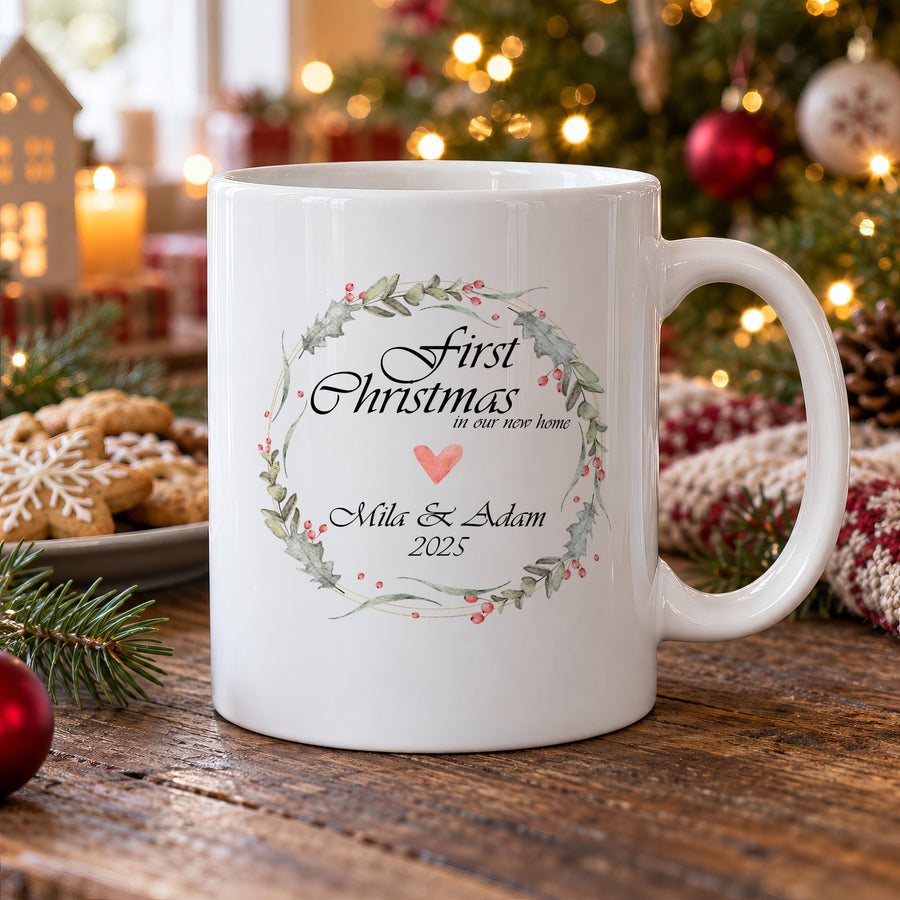 Personalised New Home Ceramic Mug - photo of the finished product