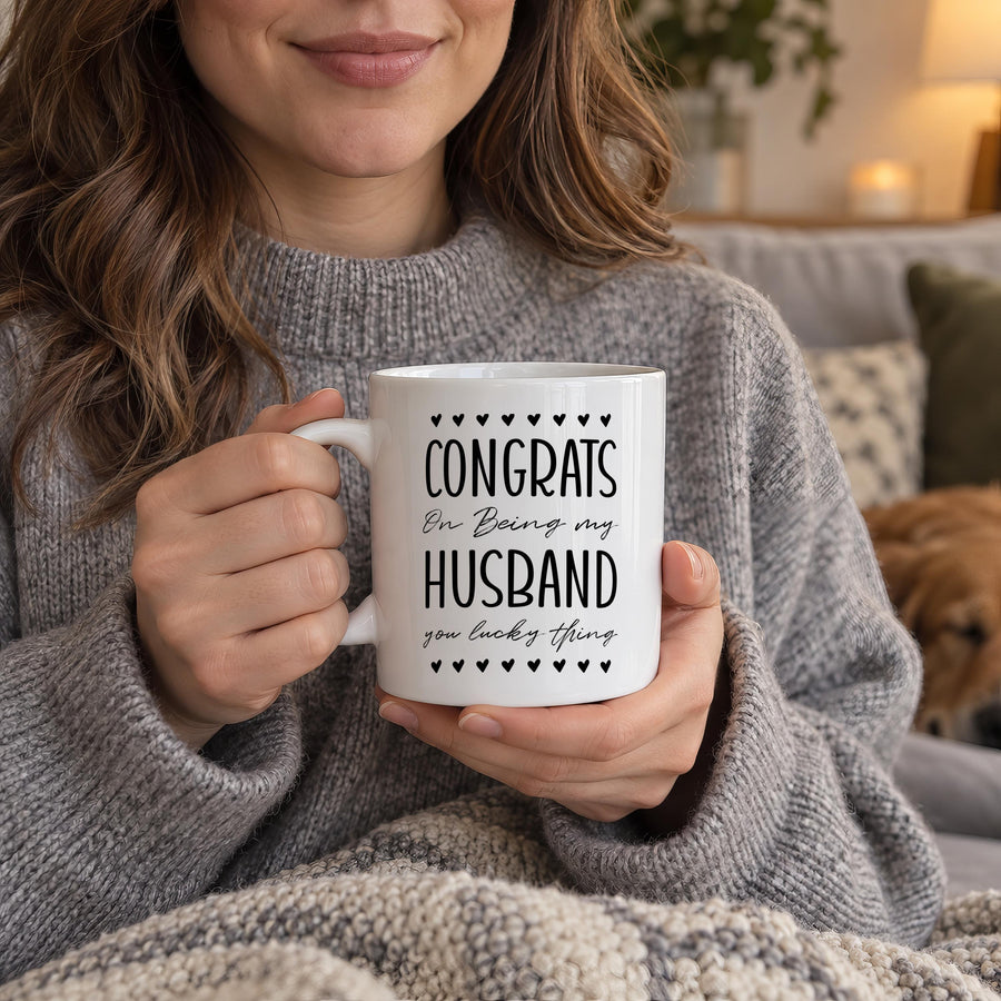 Congrats on Being My Husband Ceramic Mug - photo of the finished product
