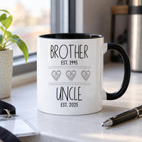 Personalised Brother to Uncle Ceramic Mug, Est Dates and Heart Icons - detail 7