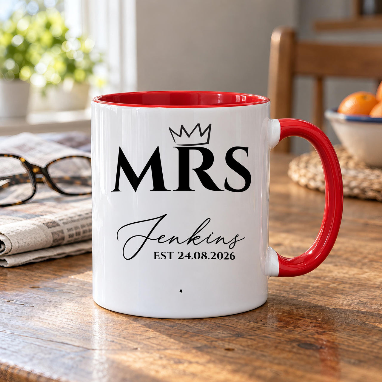 Personalised Mr or Mrs Crown Ceramic Mug - detail 8