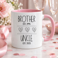 Personalised Brother to Uncle Ceramic Mug, Est Dates and Heart Icons - detail 9