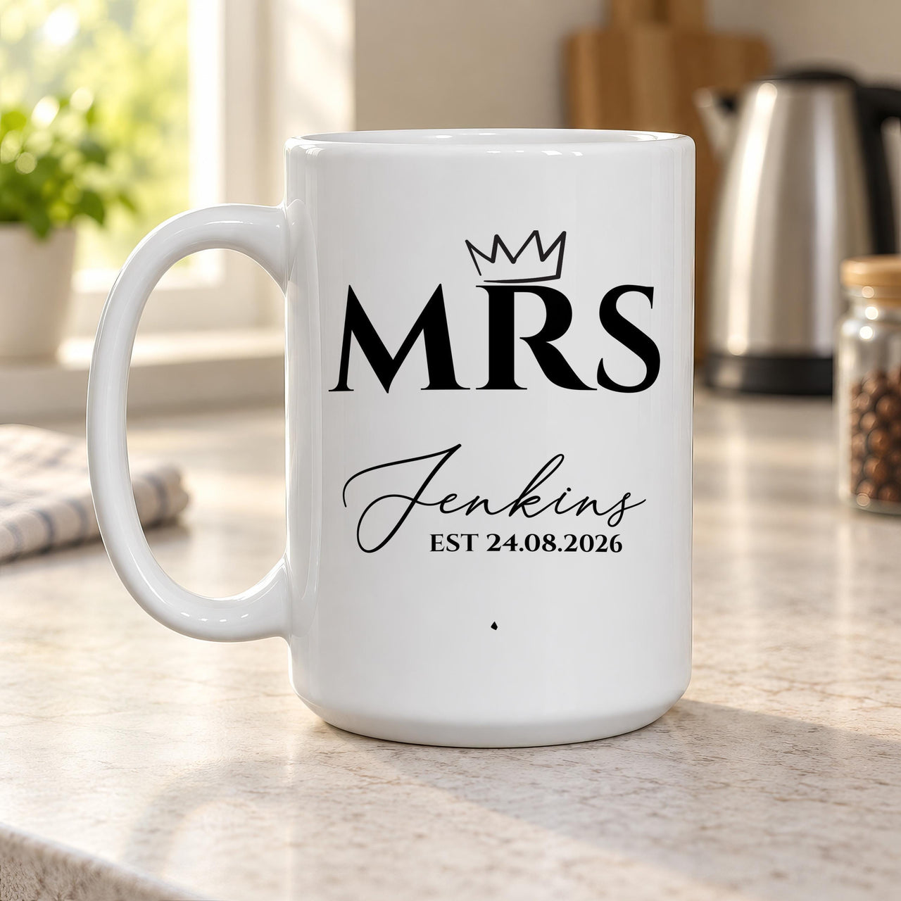 Personalised Mr or Mrs Crown Ceramic Mug - detail 14