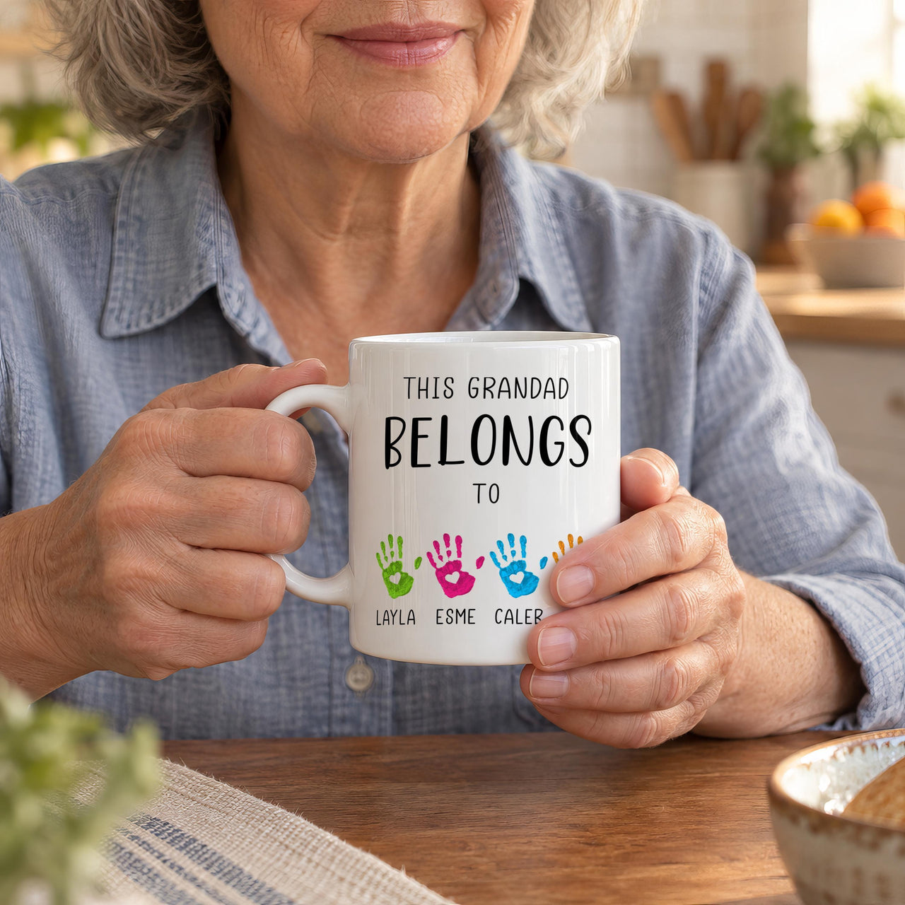 Personalised Grandad Handprint Ceramic Mug - detail 6
