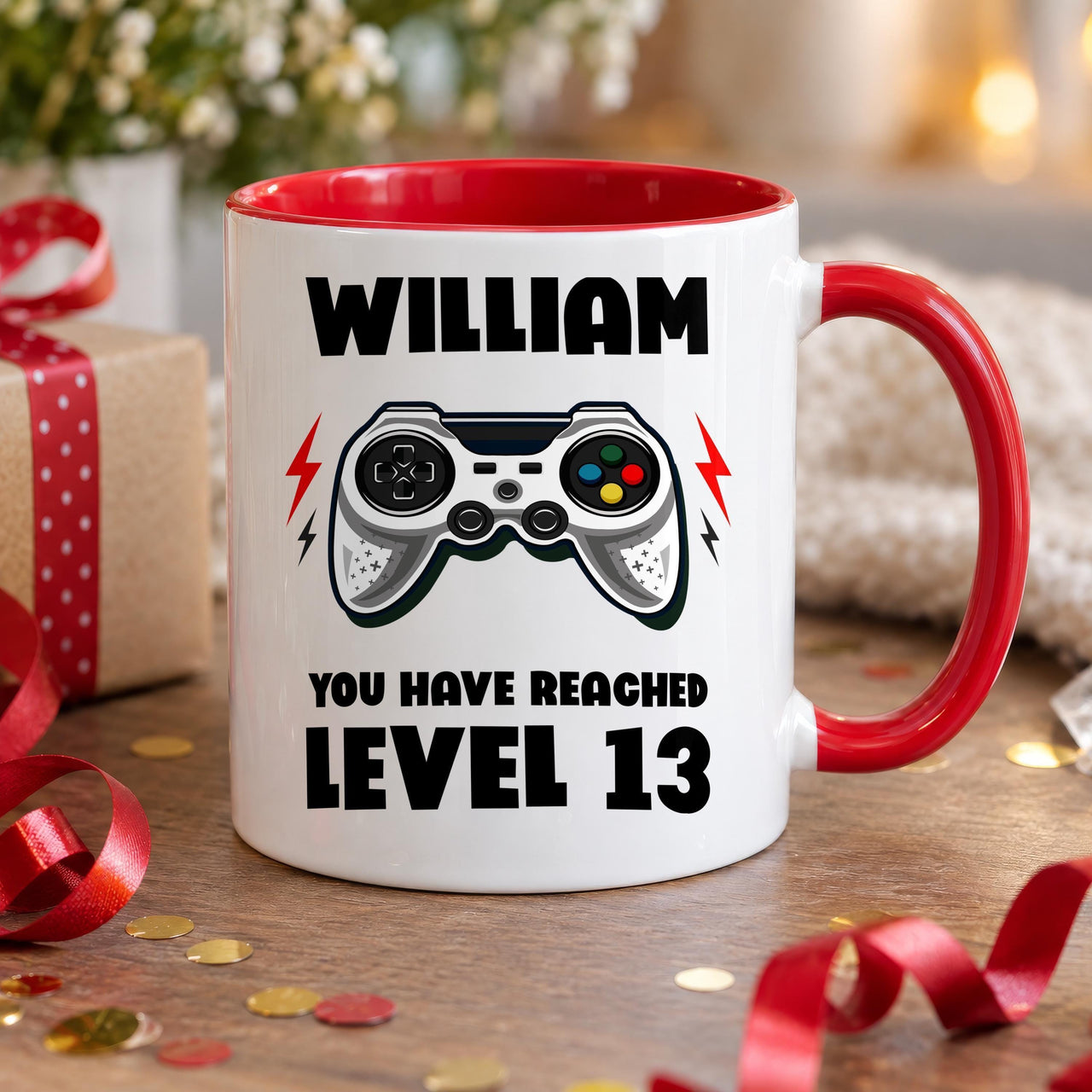Personalised Level Up Gamer Ceramic Mug - detail 8