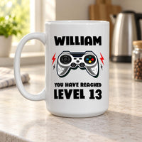Personalised Level Up Gamer Ceramic Mug - detail 13