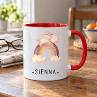 Personalised Bunny on Rainbow Ceramic Mug - detail 7