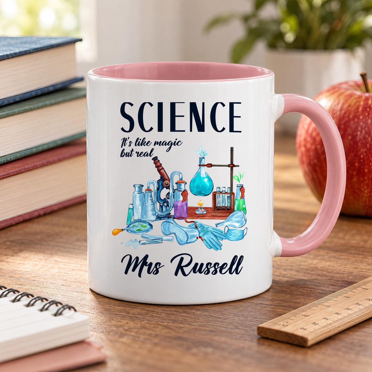 Personalised Science Teacher Ceramic Mug, Like Magic but Real Design - detail 9