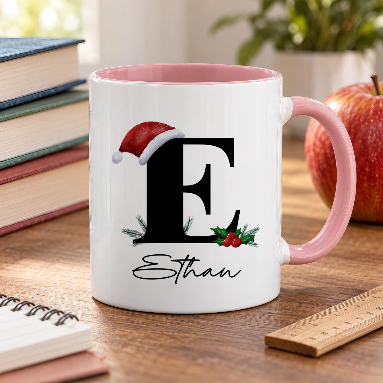 Personalised Santa Hat Initial Ceramic Mug - detail 8