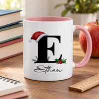 Personalised Santa Hat Initial Ceramic Mug - detail 8