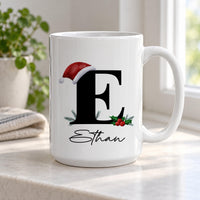 Personalised Santa Hat Initial Ceramic Mug - detail 12