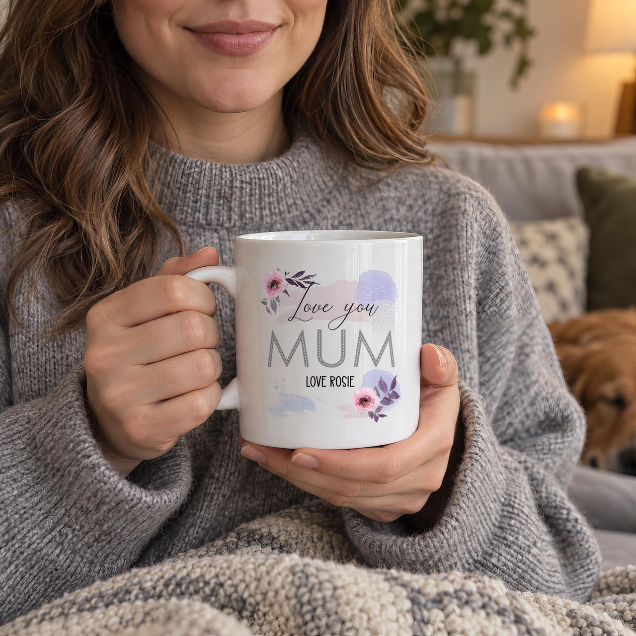 Personalised Love You Mum Watercolour Ceramic Mug - detail 6