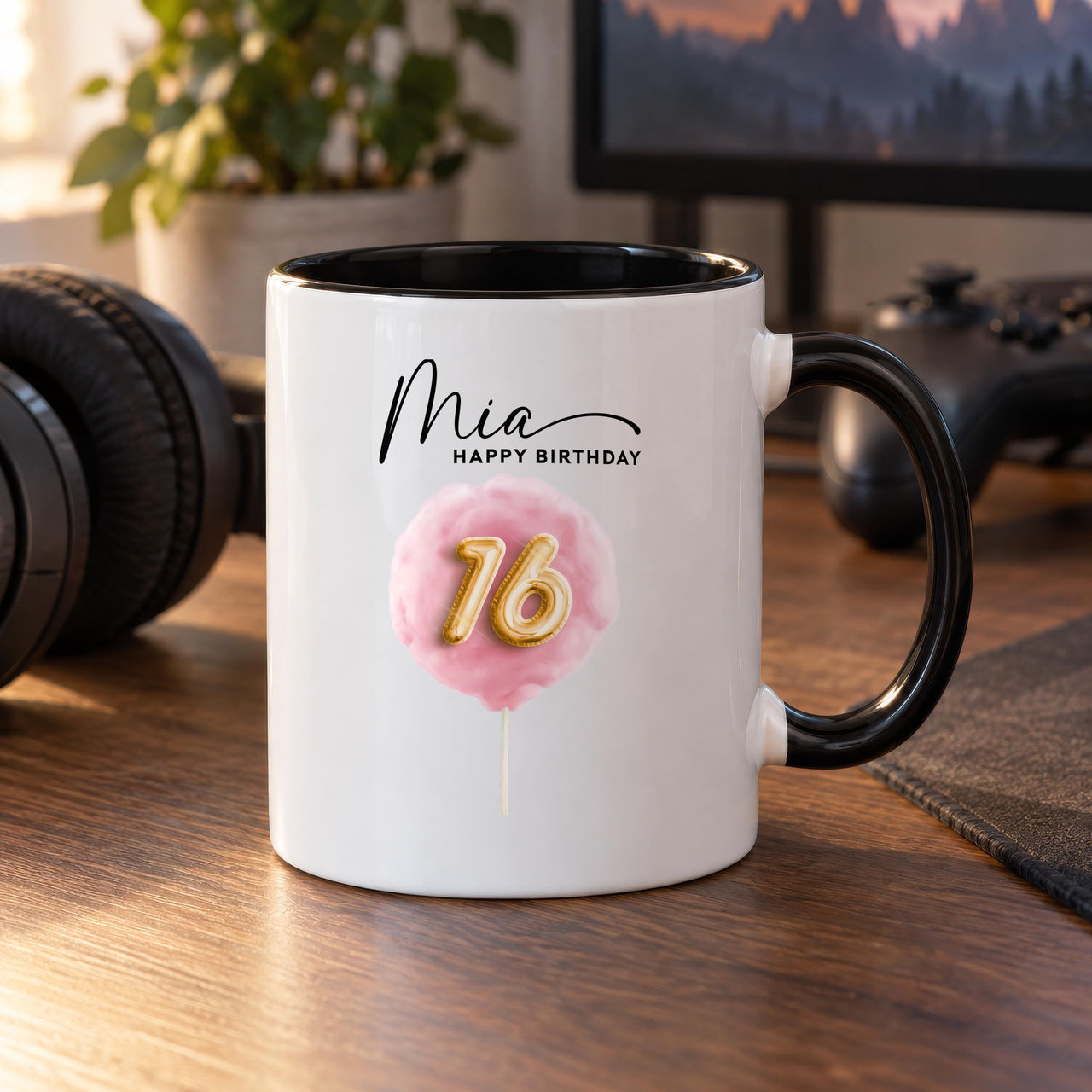 Personalised 16th Birthday Balloon Ceramic Mug - detail 7
