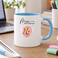 Personalised 16th Birthday Balloon Ceramic Mug - detail 10