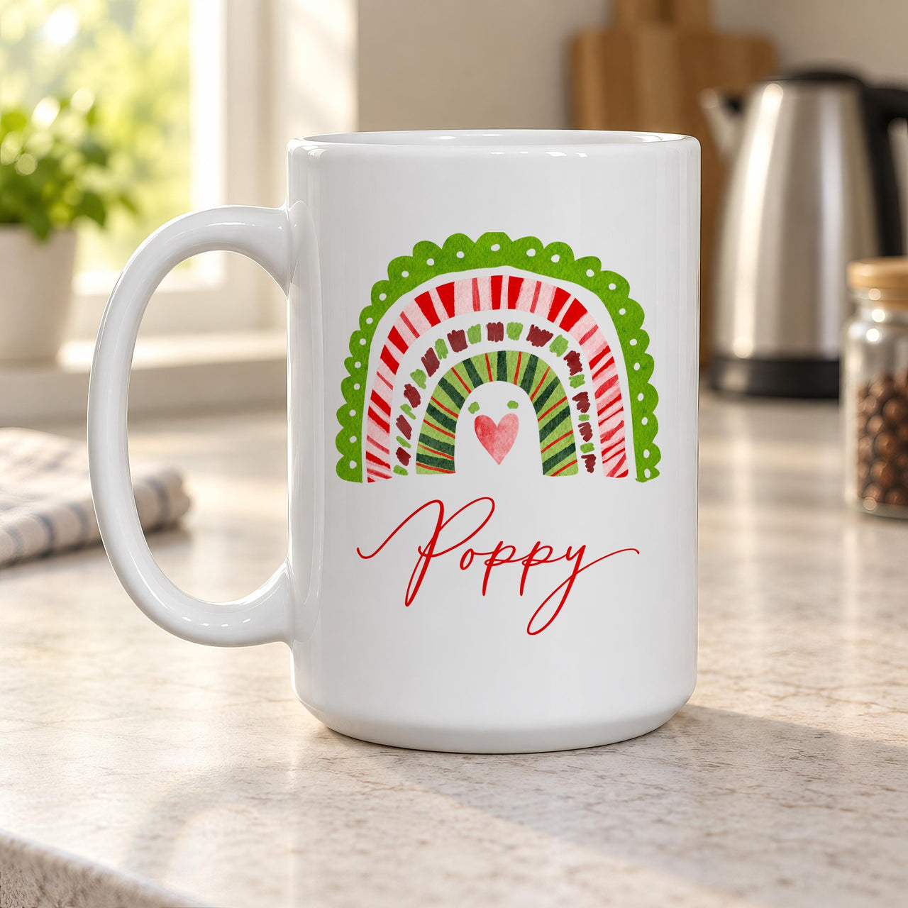 Personalised Christmas Rainbow Ceramic Mug - detail 13
