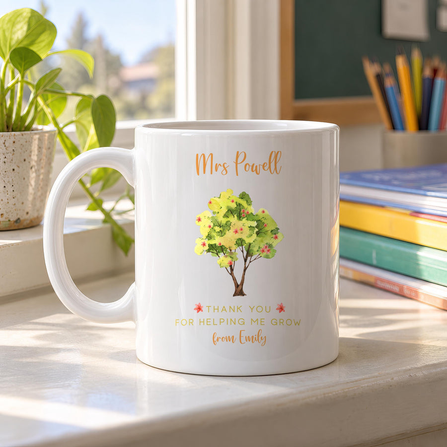 Personalised Teacher Thank You Ceramic Mug - photo of the finished product
