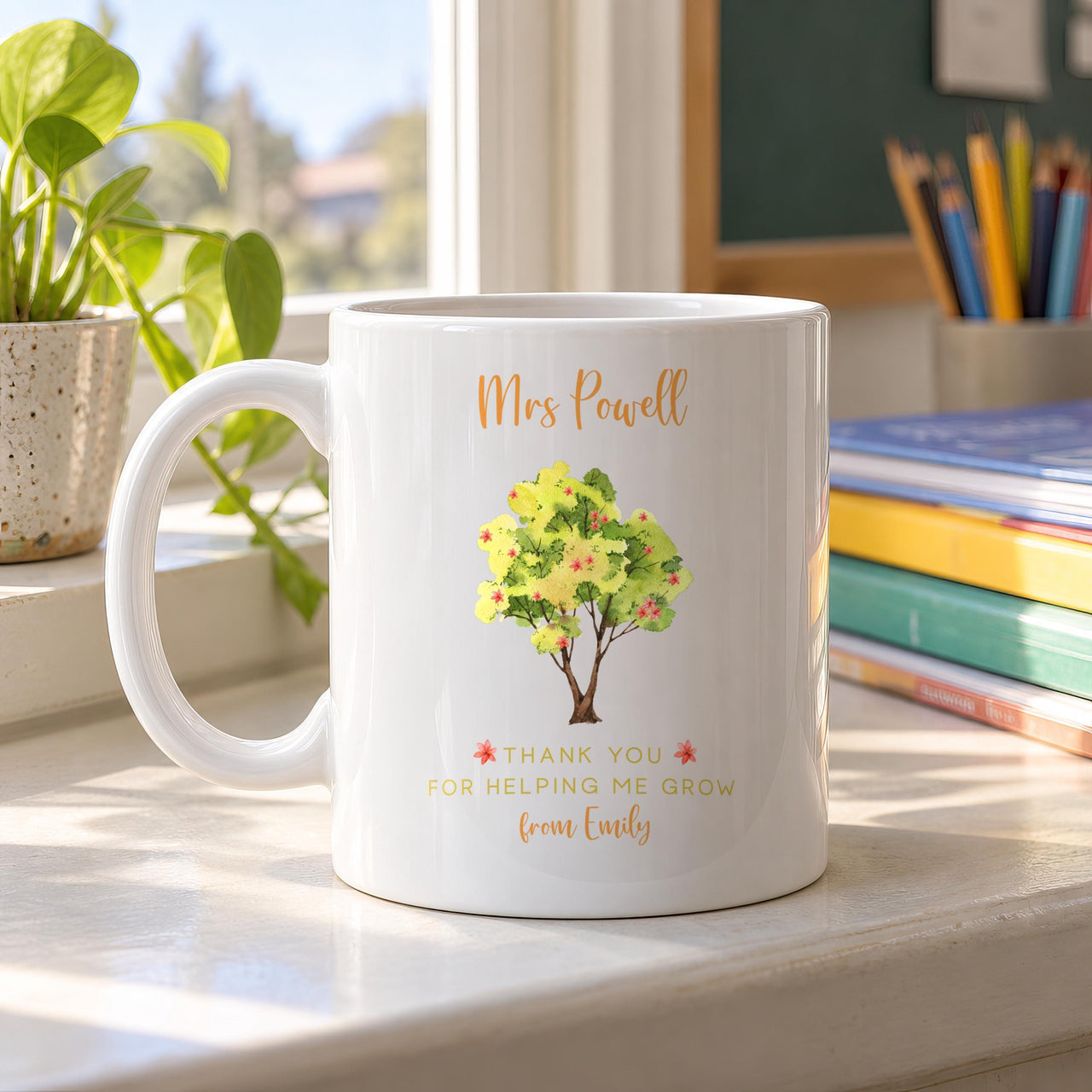 Personalised Teacher Thank You Ceramic Mug - lifestyle