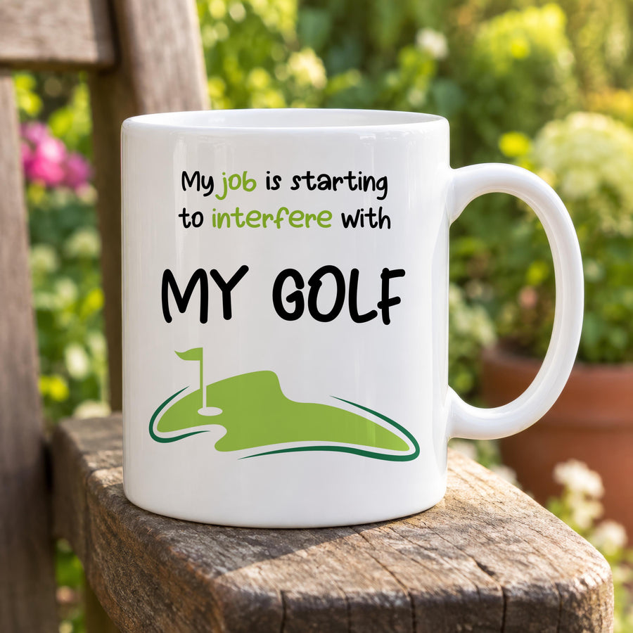 Funny Golf Ceramic Mug - photo of the finished product