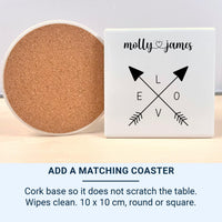 Personalised Heart and Love Arrows Ceramic Mug - detail 3