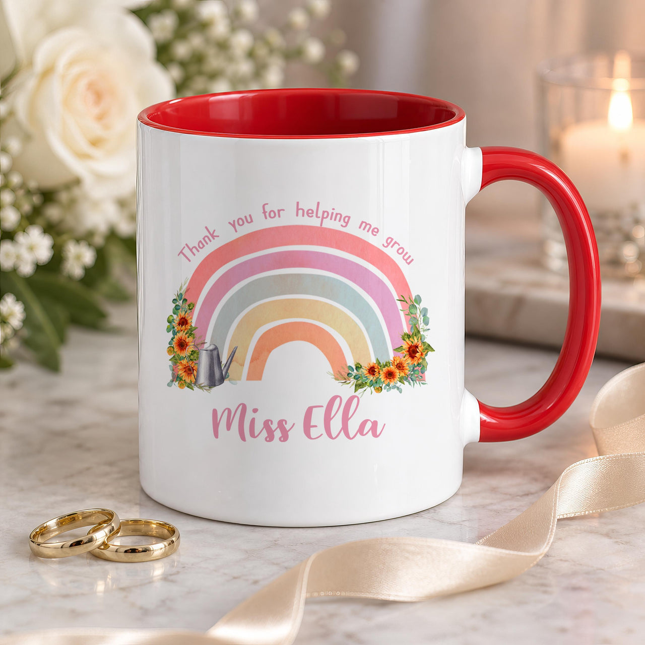 Personalised Rainbow Teacher Ceramic Mug - detail 8