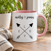 Personalised Heart and Love Arrows Ceramic Mug - detail 9