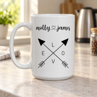 Personalised Heart and Love Arrows Ceramic Mug - detail 13