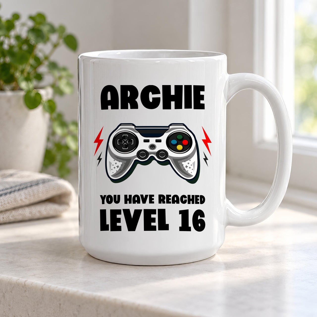 Personalised Level 16 Gamer Ceramic Mug - detail 13