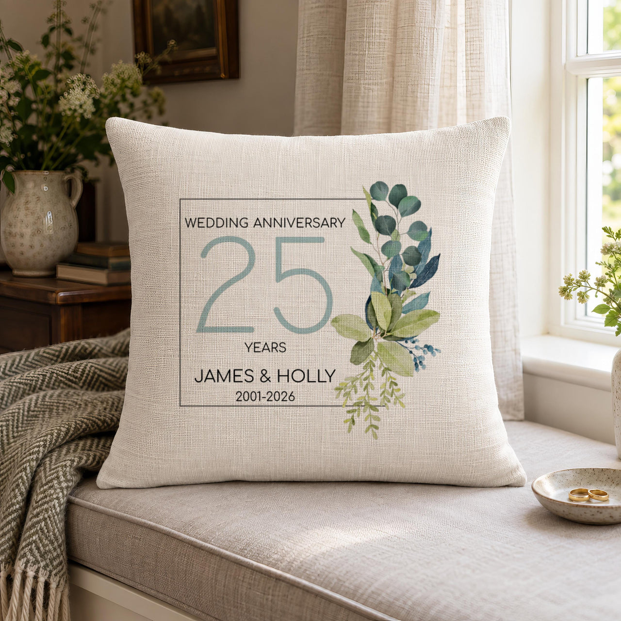 Personalised Mr and Mrs Anniversary Cushion
