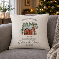 Personalised Snowy House Cushion