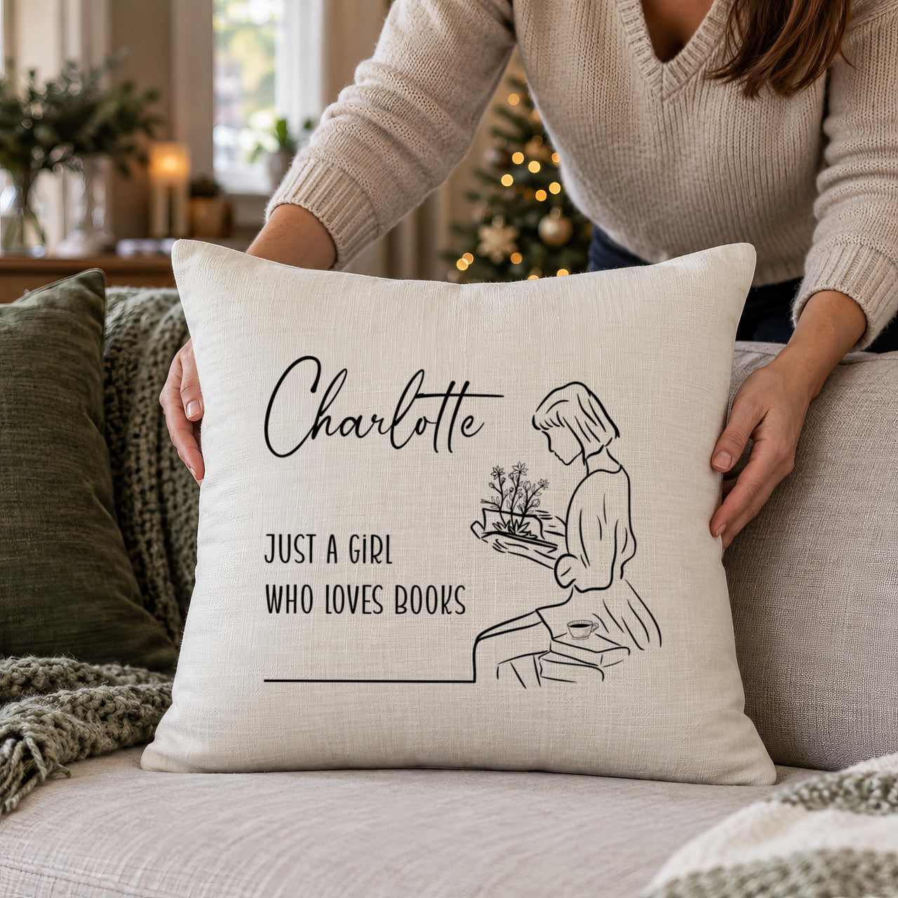 Personalised Book Lover Cushion